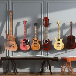 现代吉他3D模型下载